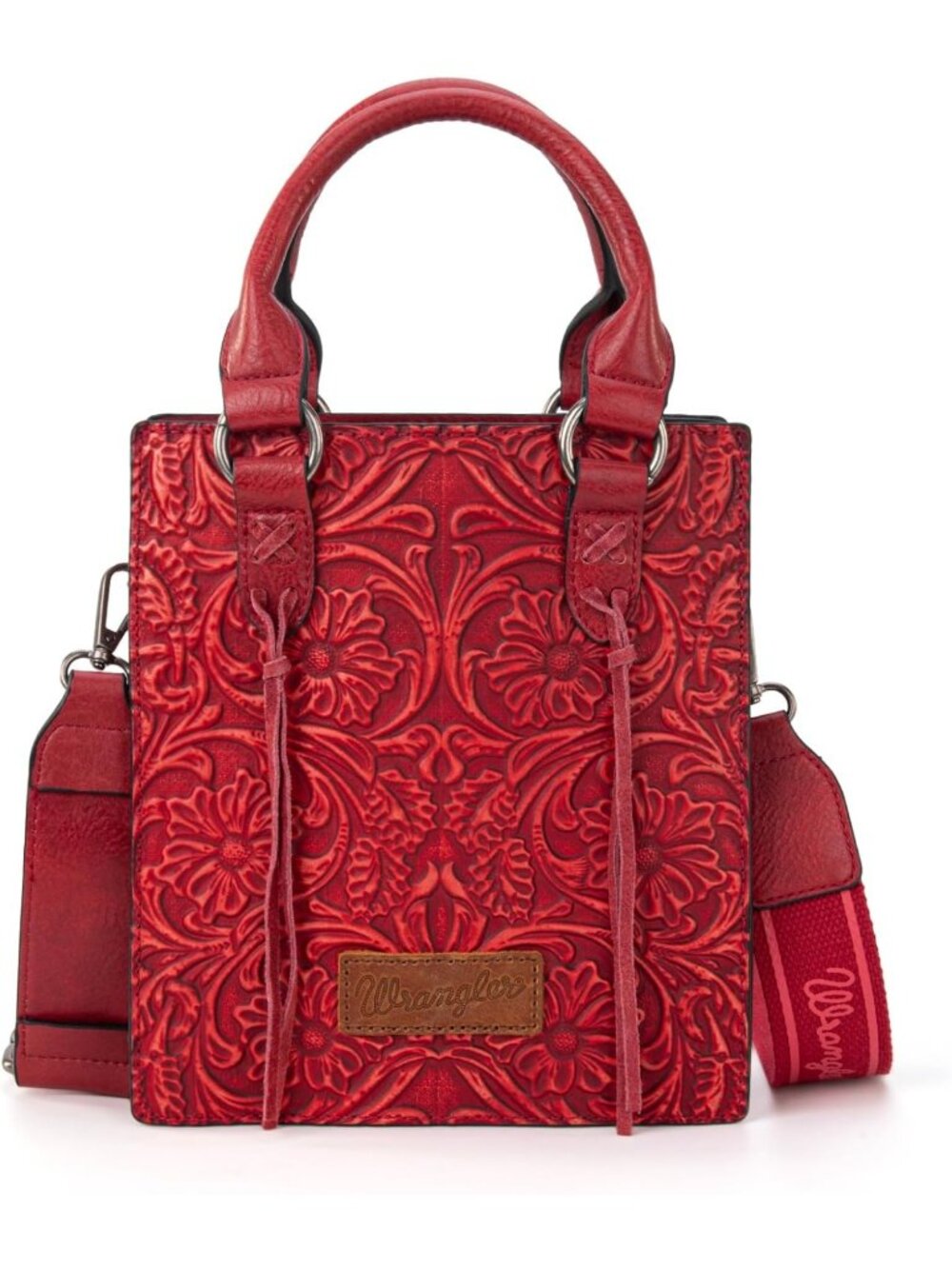 Stylish Embossed Crossbody Purse for Women | Fringe Handbag & Western Mini Tote - Picture 3 of 6